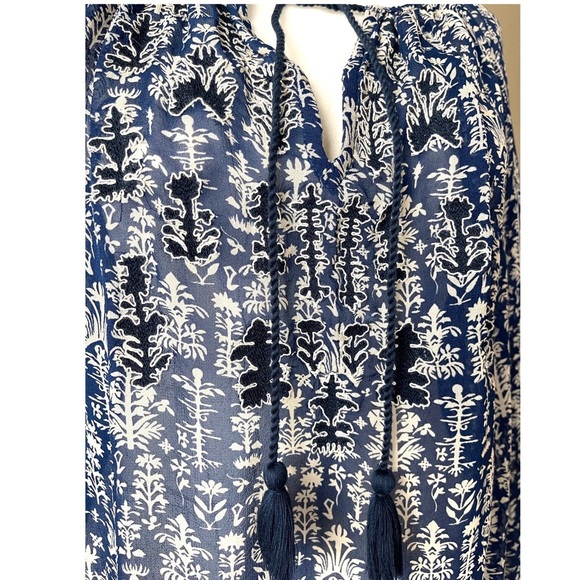 Lucky Brand Pattered, Embroidered Peasant Blouse - Picture 2 of 4